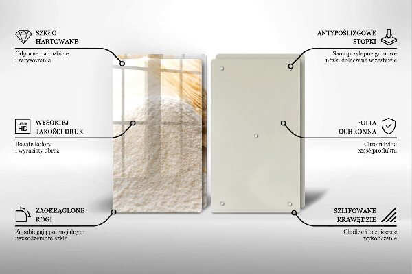 Főzőlap védő üveglap Liszt és kalászok