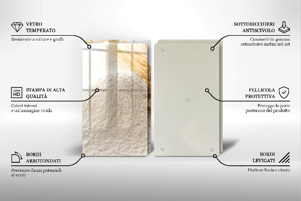 Főzőlap védő üveglap Liszt és kalászok