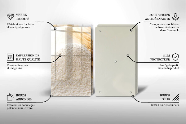 Főzőlap védő üveglap Liszt és kalászok