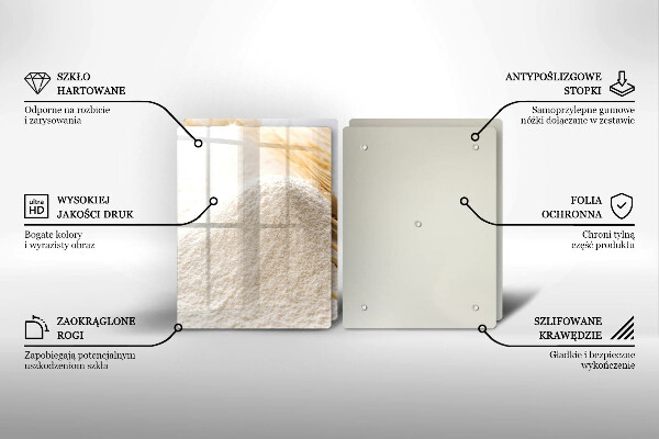 Főzőlap védő üveglap Liszt és kalászok