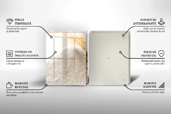 Főzőlap védő üveglap Liszt és kalászok