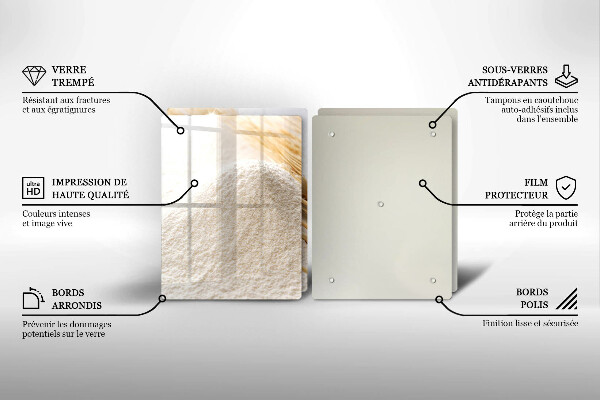 Főzőlap védő üveglap Liszt és kalászok