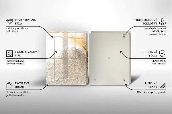 Főzőlap védő üveglap Liszt és kalászok