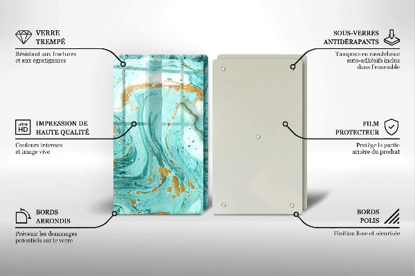 Főzőlap védő üveglap Kék absztrakció