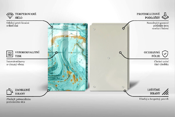 Főzőlap védő üveglap Kék absztrakció