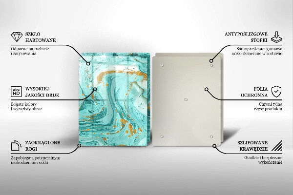 Főzőlap védő üveglap Kék absztrakció