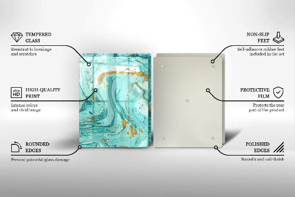 Főzőlap védő üveglap Kék absztrakció