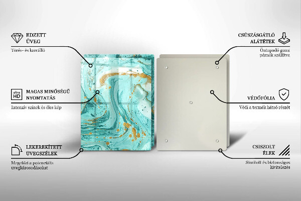 Főzőlap védő üveglap Kék absztrakció