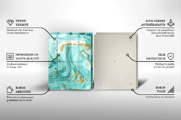 Főzőlap védő üveglap Kék absztrakció