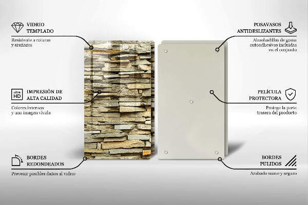 Főzőlap védő üveglap Díszítő kövek