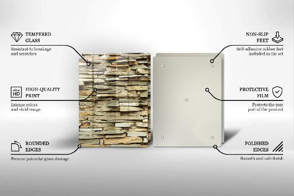 Főzőlap védő üveglap Díszítő kövek