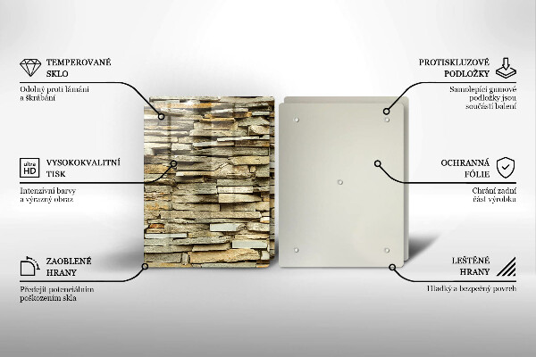 Főzőlap védő üveglap Díszítő kövek