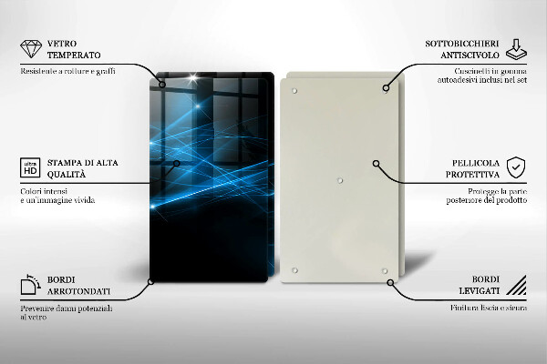 Főzőlap védő üveglap Absztrakt kék füst