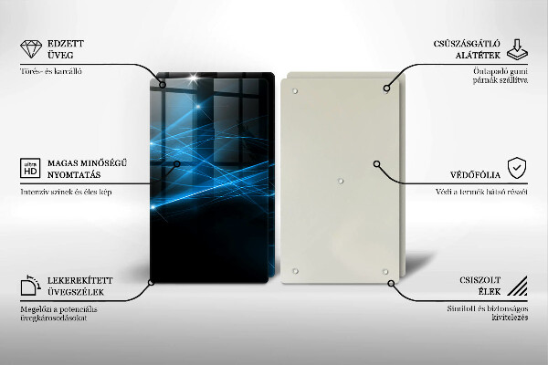 Főzőlap védő üveglap Absztrakt kék füst