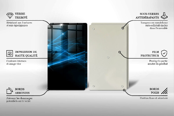 Főzőlap védő üveglap Absztrakt kék füst