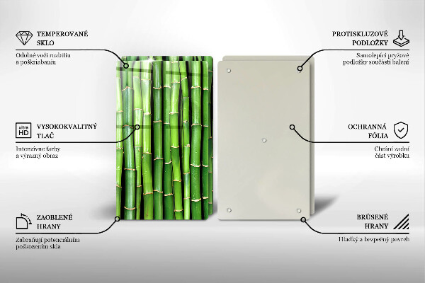Főzőlap védő üveglap Természetes bambuszok