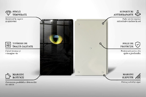 Főzőlap védő üveglap Állati macska szeme