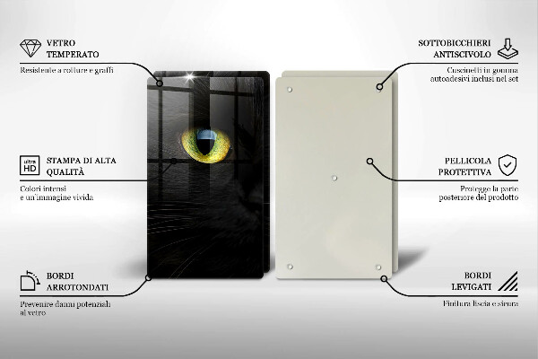 Főzőlap védő üveglap Állati macska szeme