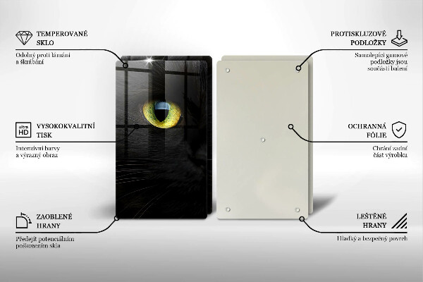 Főzőlap védő üveglap Állati macska szeme