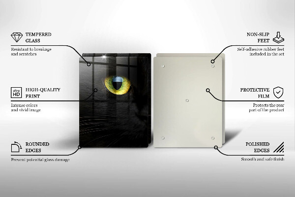 Főzőlap védő üveglap Állati macska szeme