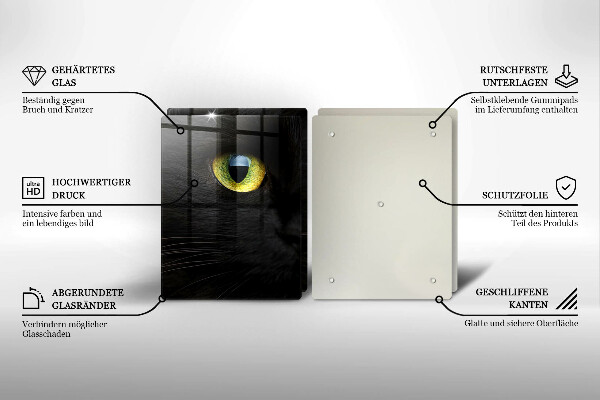 Főzőlap védő üveglap Állati macska szeme