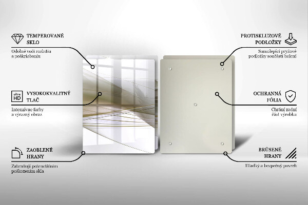 Főzőlap védő üveglap Absztrakt vonalak tervezése