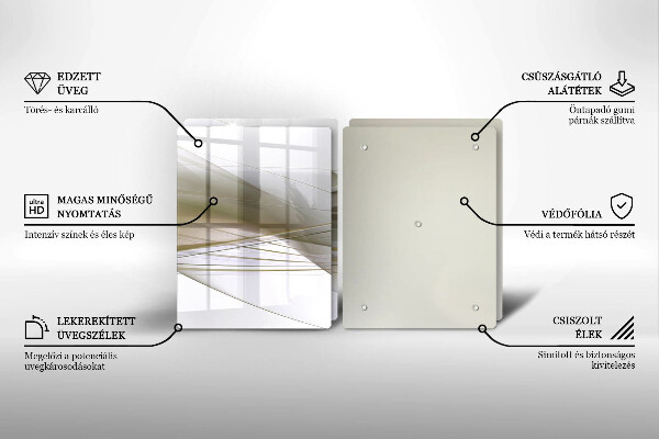 Főzőlap védő üveglap Absztrakt vonalak tervezése