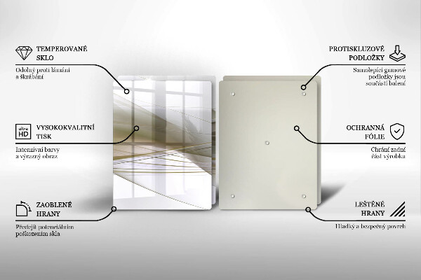 Főzőlap védő üveglap Absztrakt vonalak tervezése