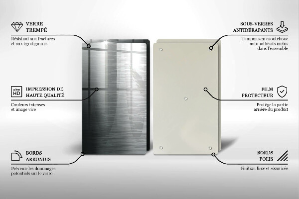 Főzőlap védő üveglap Fém textúra