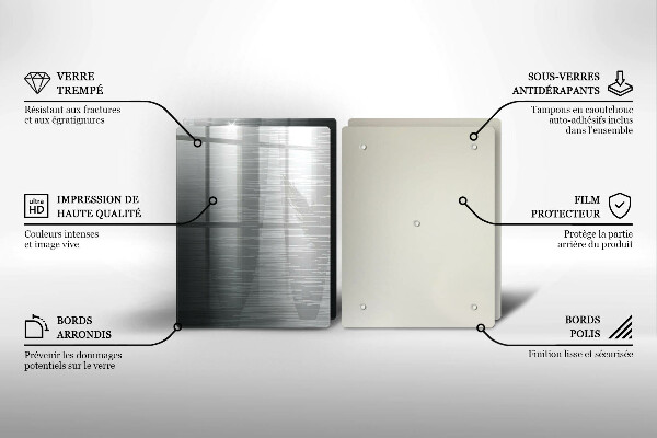 Főzőlap védő üveglap Fém textúra