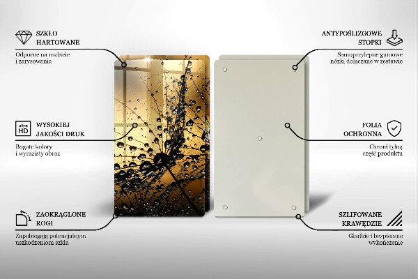 Főzőlap védő üveglap Harmat és pitypang