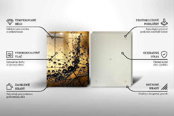 Főzőlap védő üveglap Harmat és pitypang