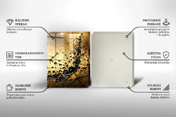 Főzőlap védő üveglap Harmat és pitypang