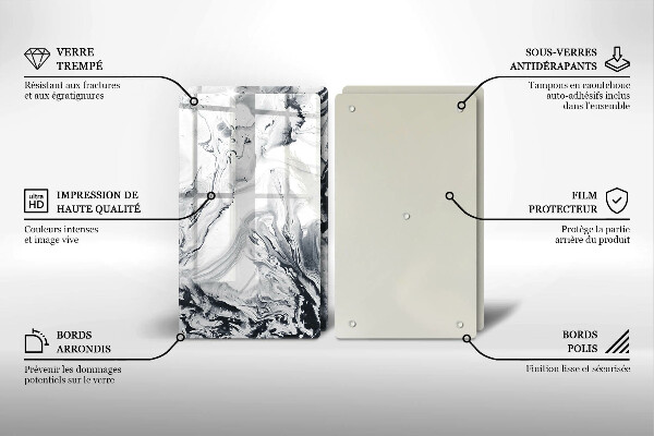 Főzőlap védő üveglap Tinta absztrakció