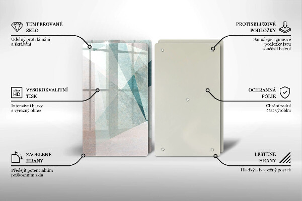 Főzőlap védő üveglap Éles absztrakció