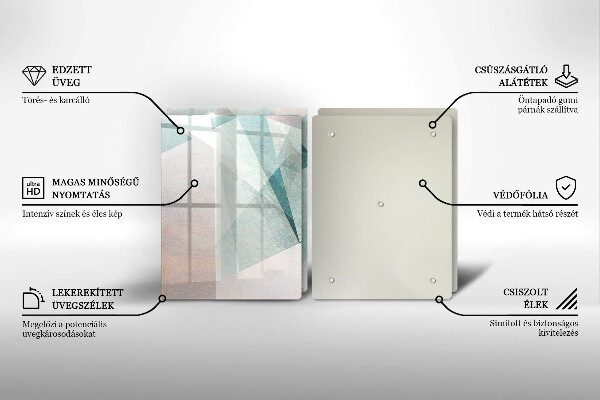 Főzőlap védő üveglap Éles absztrakció