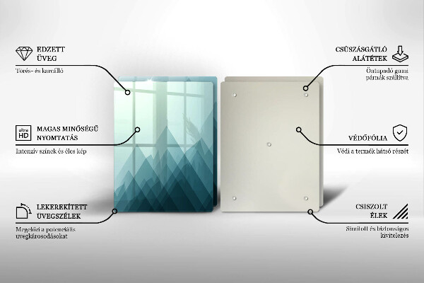 Főzőlap védő üveglap Absztrakt hegyek