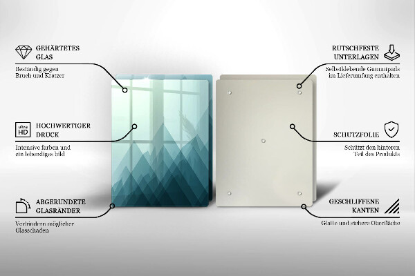 Főzőlap védő üveglap Absztrakt hegyek