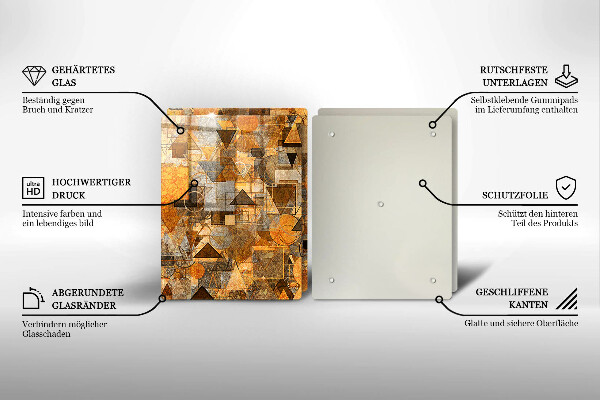Főzőlap védő üveglap Varrat nélküli mintát geometriai alakzatok