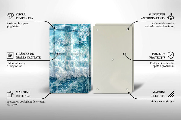 Főzőlap védő üveglap Tenger víz hullámai