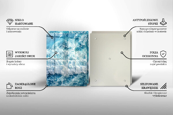 Főzőlap védő üveglap Tenger víz hullámai