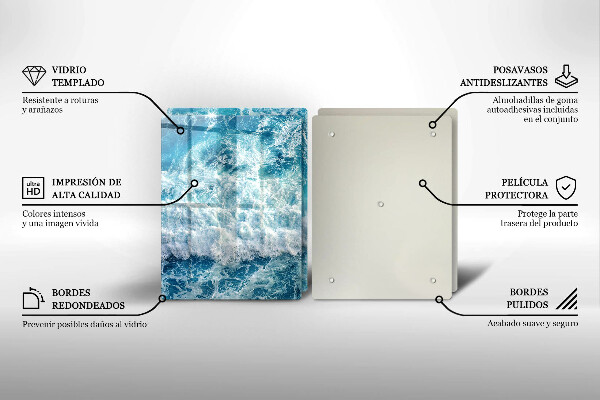 Főzőlap védő üveglap Tenger víz hullámai