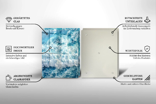 Főzőlap védő üveglap Tenger víz hullámai