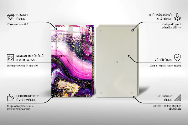 Főzőlap védő üveglap Absztrakt design arany