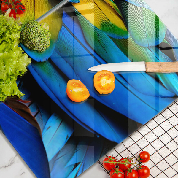 Főzőlap védő üveglap Színes papagáj toll