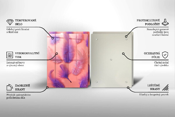 Főzőlap védő üveglap Bolyhos tollak