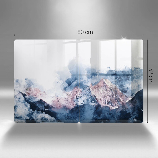 Főzőlap védő üveglap Absztrakt festett hegyek