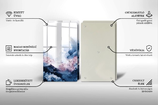 Főzőlap védő üveglap Absztrakt festett hegyek