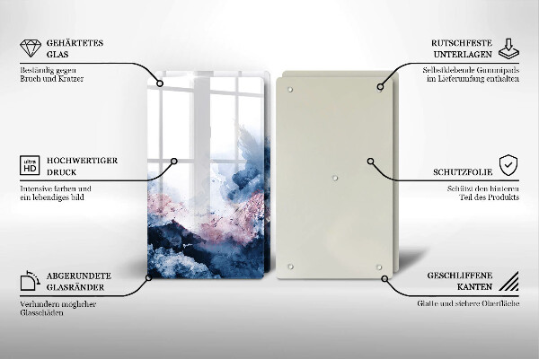 Főzőlap védő üveglap Absztrakt festett hegyek