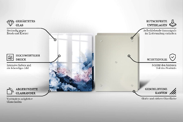 Főzőlap védő üveglap Absztrakt festett hegyek